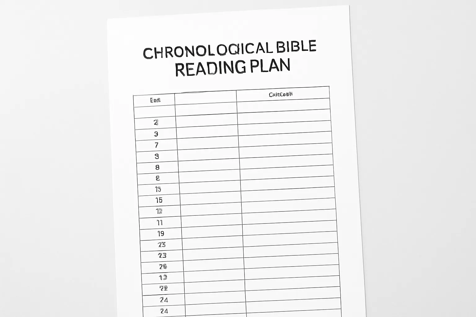 free printable chronological bible reading plan