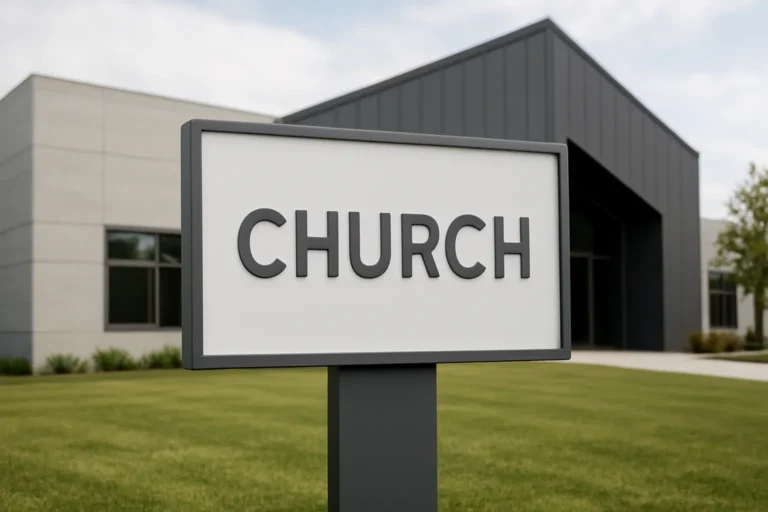 modern church signage