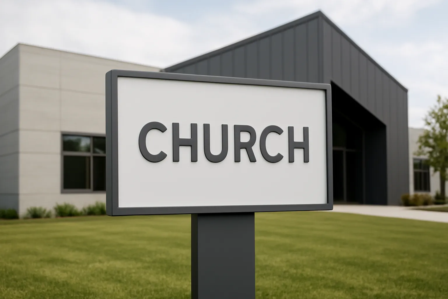 modern church signage